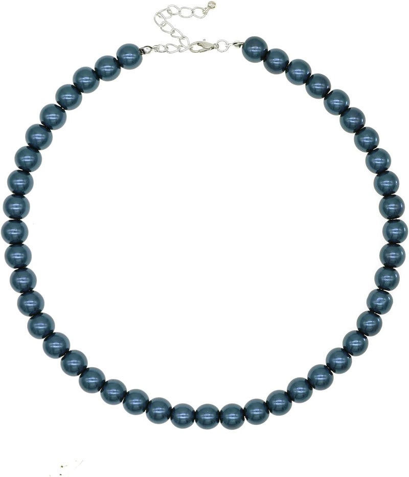 WEWE Pearl Choker Necklace for Women AAA+ Simulated Shell Pearl Necklace Strand Variety Of Colors 10mm Pearls Length 17 Inches - Image 1
